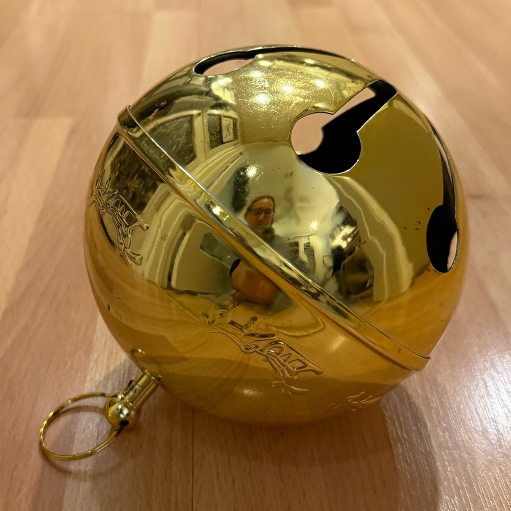 Gold Holiday Jingle Bell Ornament